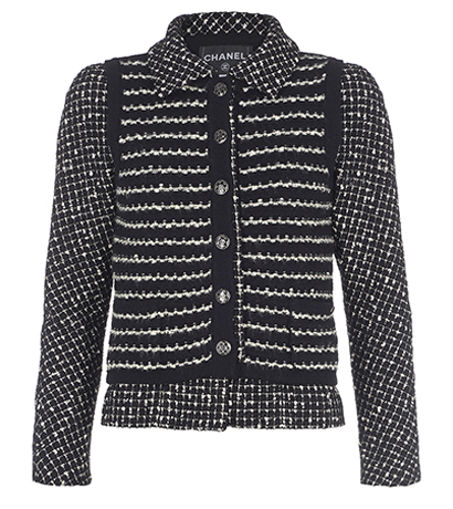 Chanel FW 2010 Cashmere Gilet, &pound;875, Clothing, Black/White, Nylon (Polymer)/Polyester (Polymer)/Wool, Front view