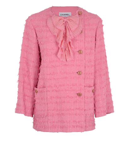 Chanel 23c Ruffle Bow Tie Jacket, front view