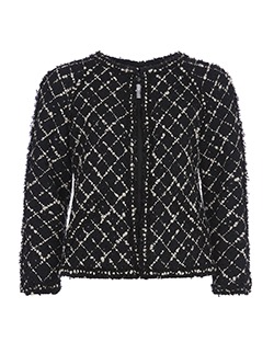 Chanel 2003 Tweed Jacket, Wool/Cotton, Black/White, 16, 3*