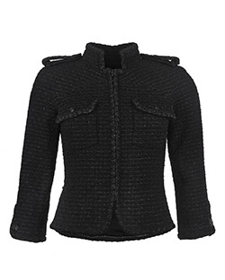 Chanel Boucle Zipped Jacket, Polyamide, Black, UK 10