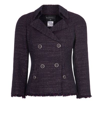 Chanel Tweed Pea Coat, front view