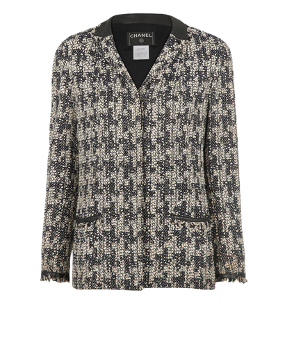 Chanel Long Jacket, &pound;1,600, Clothing, Black/Blue, Wool, Front view