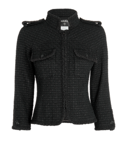 Chanel 06C Tweed Jacket, Nylon/Rayon, Black, UK 10, 2*