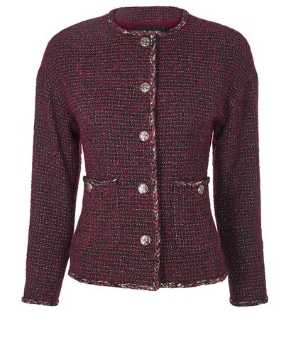 Chanel 2022 Tweed Jacket, &pound;2,200, Clothing, Black/Gold/Purple, Tweed, Front view