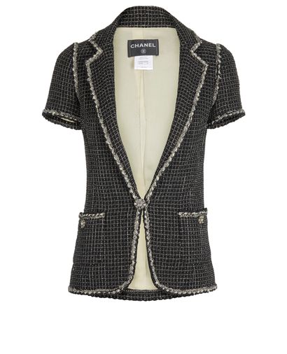 Chanel Bouclé Short-Sleeve Jacket, front view
