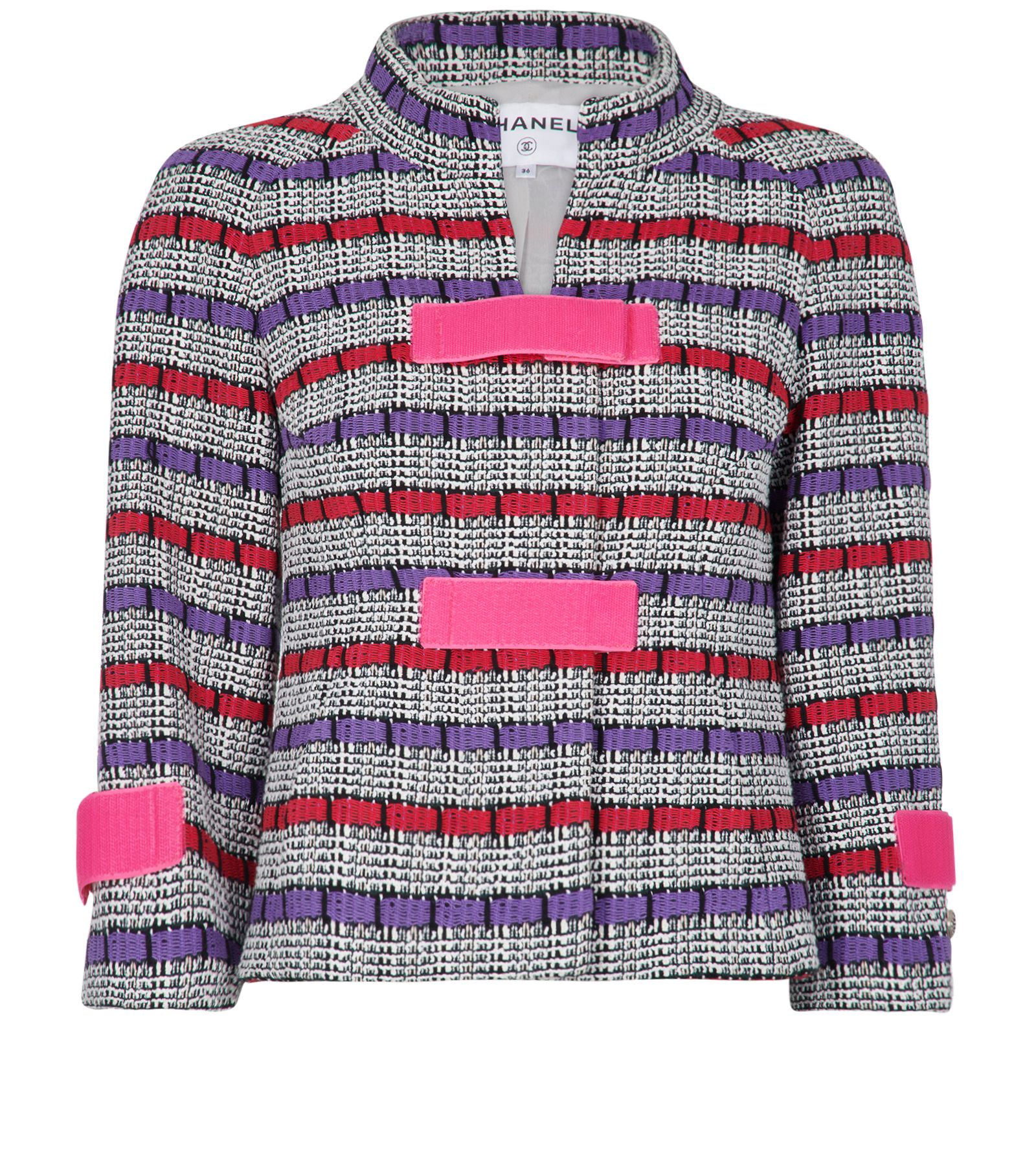 Chanel Weave Striped Velcro Jacket, Jackets - Designer Exchange