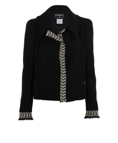 Chanel Fall 2004 Trim Detail Tweed Jacket, &pound;1,100, Clothing, Black/Cream, Tweed/Wool, Front view