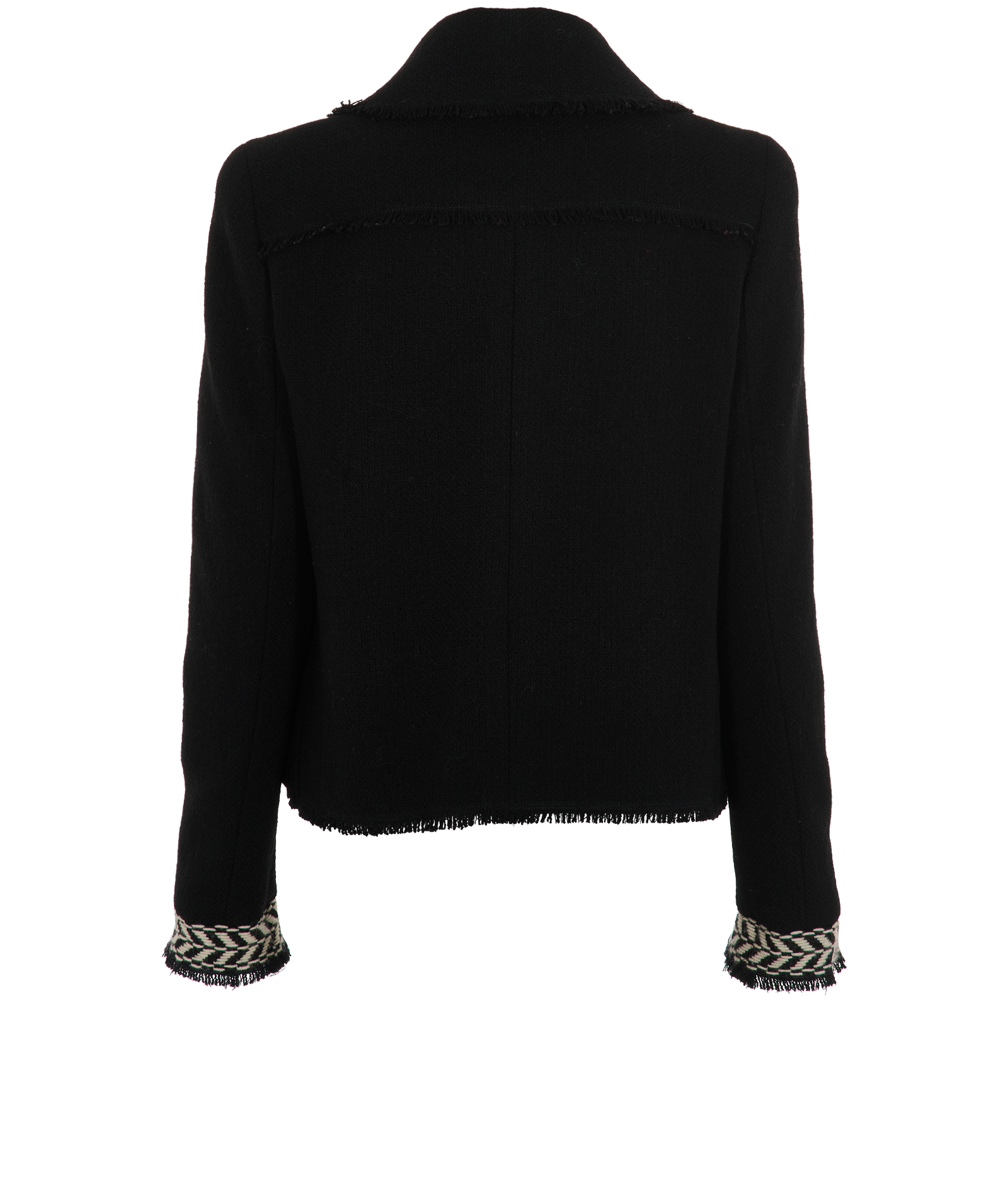 Chanel Fall 2004 Trim Detail Tweed Jacket, &pound;1,100, Clothing, Black/Cream, Tweed/Wool, Back view