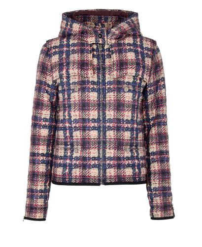 Chanel Tweed Print Puffer Jacket, front view
