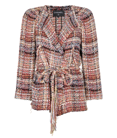 Chanel Belted Tweed Jacket, front view