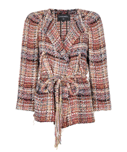 Chanel Belted Tweed Jacket, Acrylic/Nylon, Multi, UK12, 2*