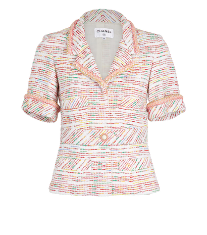 Chanel Short Sleeves Tweed Jacket, front view