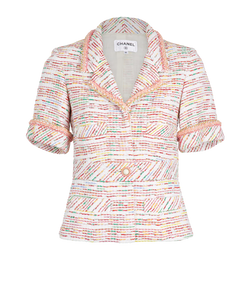 Chanel Short Sleeves Tweed Jacket, Cotton/Poly, Multi, UK 6, 2*