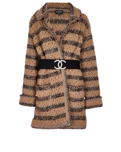 Chanel Crochet Belted Jacket, Wool, Beige/Multi, UK12, 3*