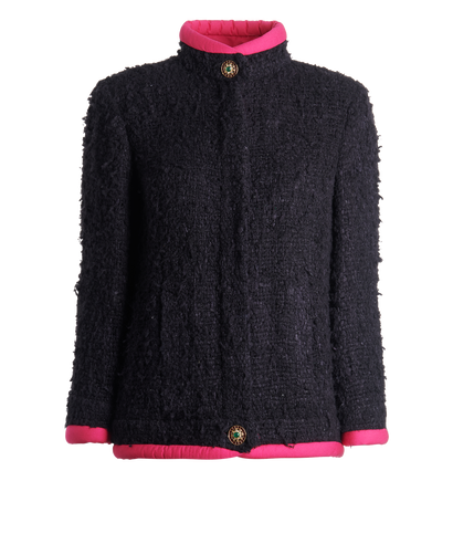 Chanel Pink Trim Tweed Jacket, front view