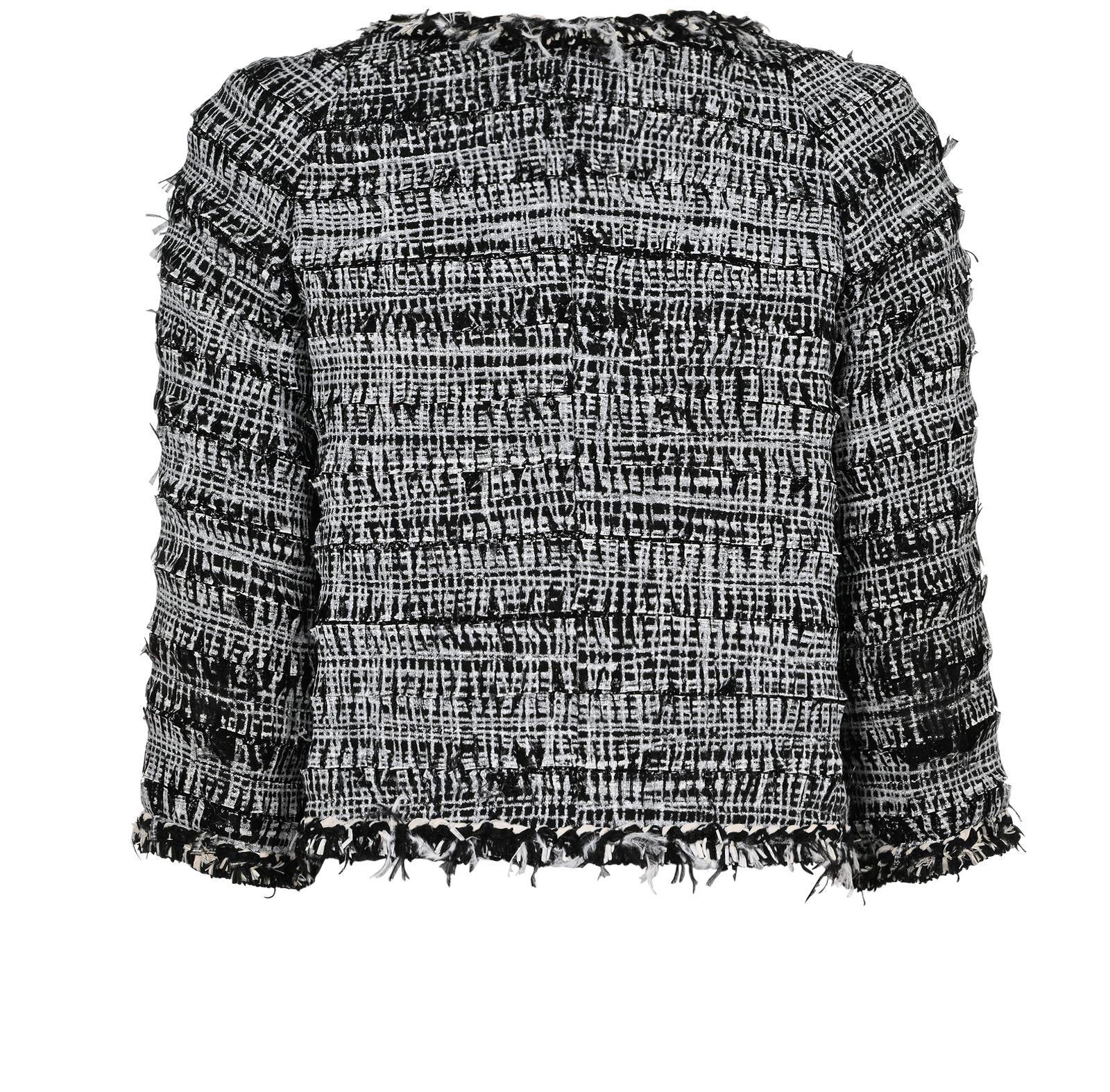Chanel Fringed Jacket, &pound;850, Clothing, Black/White, Cotton/Viscose, Back view
