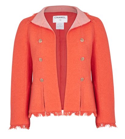 Chanel Collar Jacket, £650, Clothing, Orange, Cotton, Front view