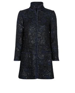 Chanel Camelia Long Jacket, Black/Navy, UK6, 3*