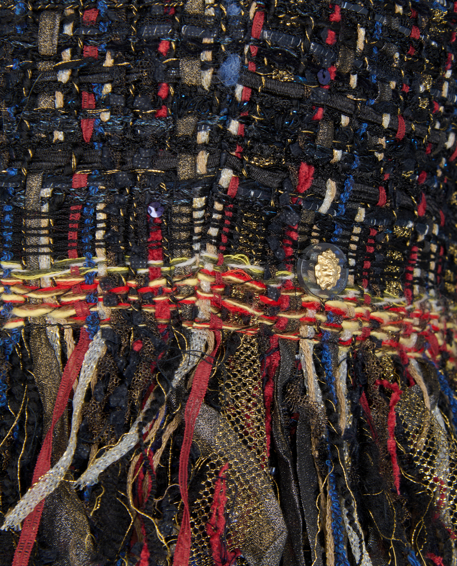 Chanel Paris Cosmopolite 2017 Zipped Jacket, &pound;2,100, Clothing, Black/Blue/Red, Tweed, Other view