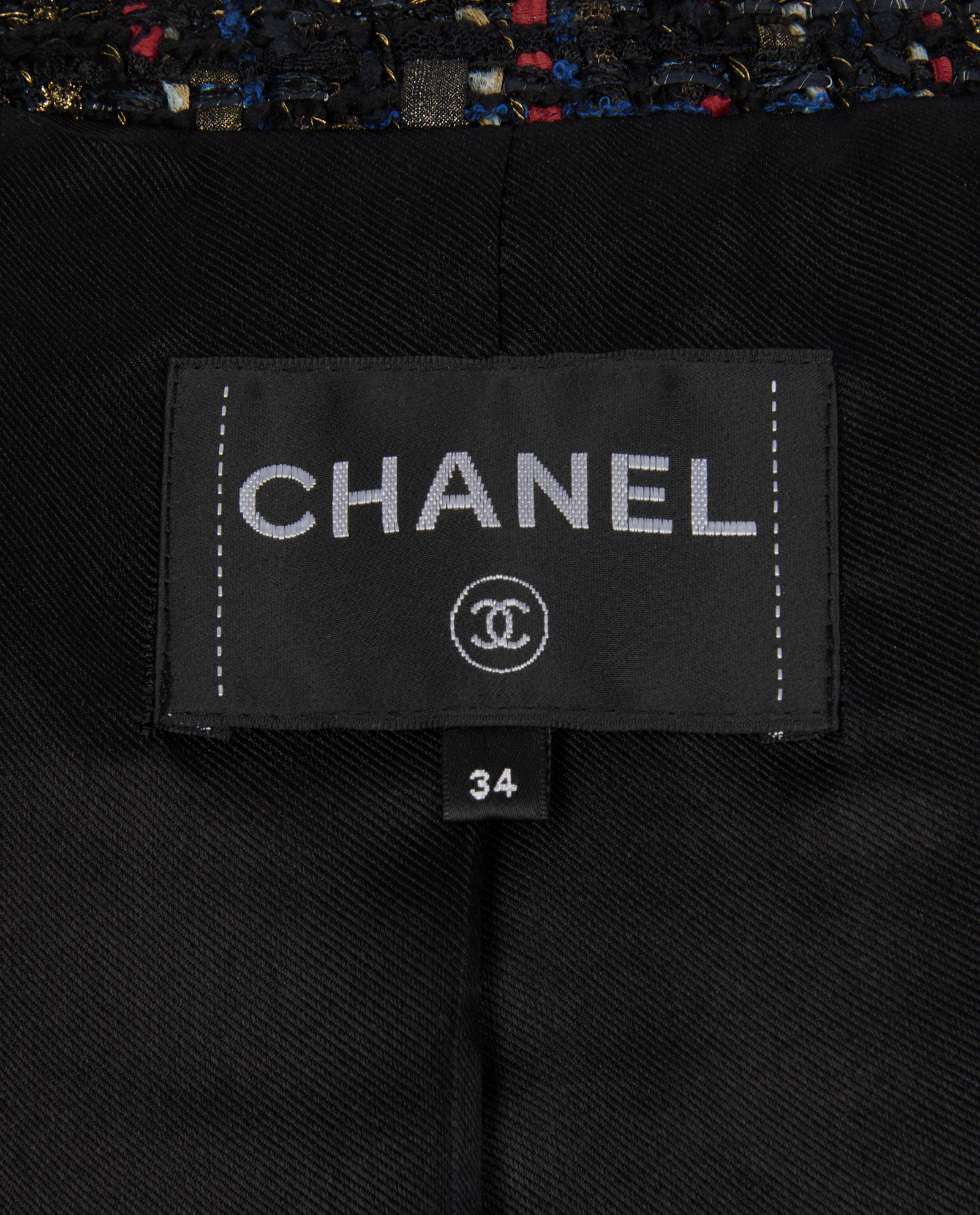 Chanel Paris Cosmopolite 2017 Zipped Jacket, &pound;2,100, Clothing, Black/Blue/Red, Tweed, Other view
