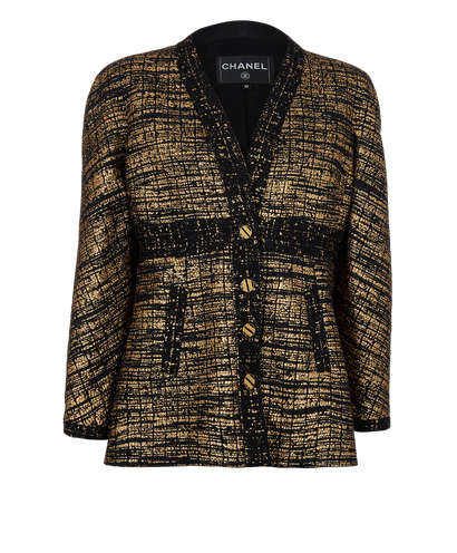 Chanel 19A Two-Tone Tweed Jacket, front view