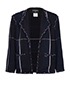 Chanel 2007 Open Front Jacket, &pound;700, Clothing, Black/Blue, Cotton/Wool, Front view