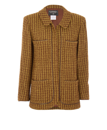 Chanel 97A Trimmed Tweed Jacket, &pound;650, Clothing, Brown, Wool, Front view