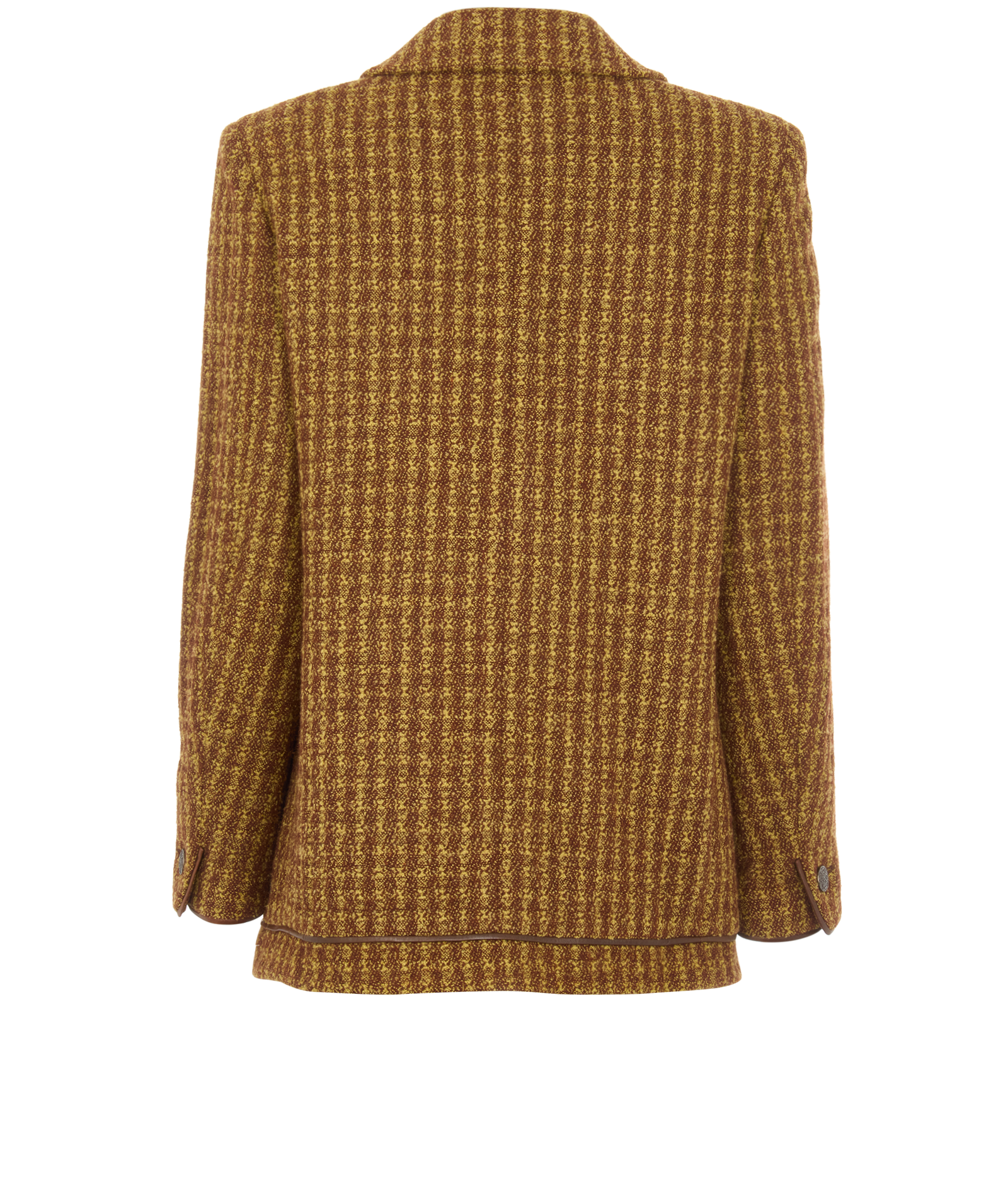 Chanel 97A Trimmed Tweed Jacket, &pound;650, Clothing, Brown, Wool, Back view