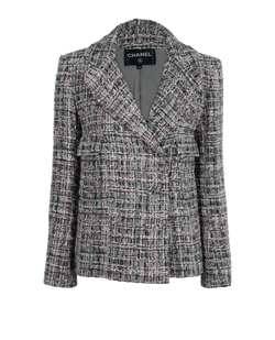 Chanel Tweed Jacket, Cotton, Grey/Pink, UK8, 3*