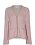 Chanel Pink Woven Edge to Edge Jacket, front view