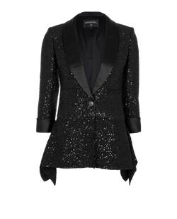 Chanel 2018 Sequin Jacket, Polyester, Black, Uk6, 3*