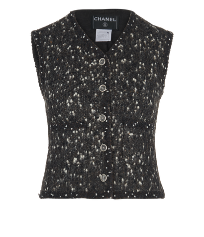 Chanel Speckled Sleeveless Jacket, front view