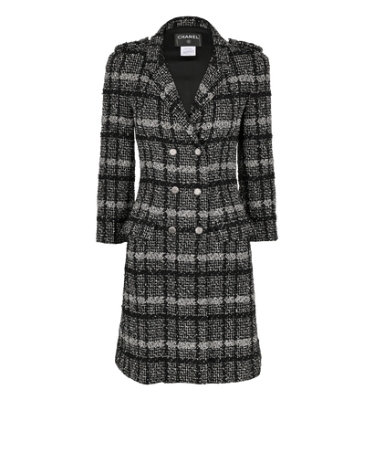 Chanel 06C Tweed Long Jacket, &pound;1,200, Clothing, Black, Nylon/Wool, Front view
