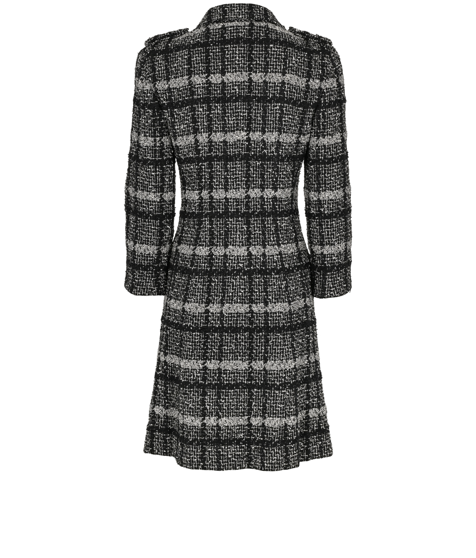 Chanel 06C Tweed Long Jacket, &pound;1,200, Clothing, Black, Nylon/Wool, Back view