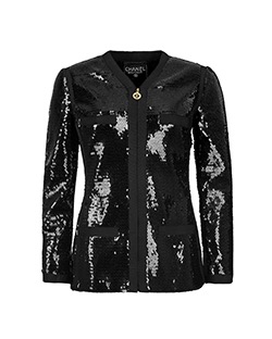 Chanel Midnight Jacket, Sequin, Black, UK 12