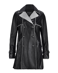 Chanel Trench Coat, Lambskin, Black, UK 8
