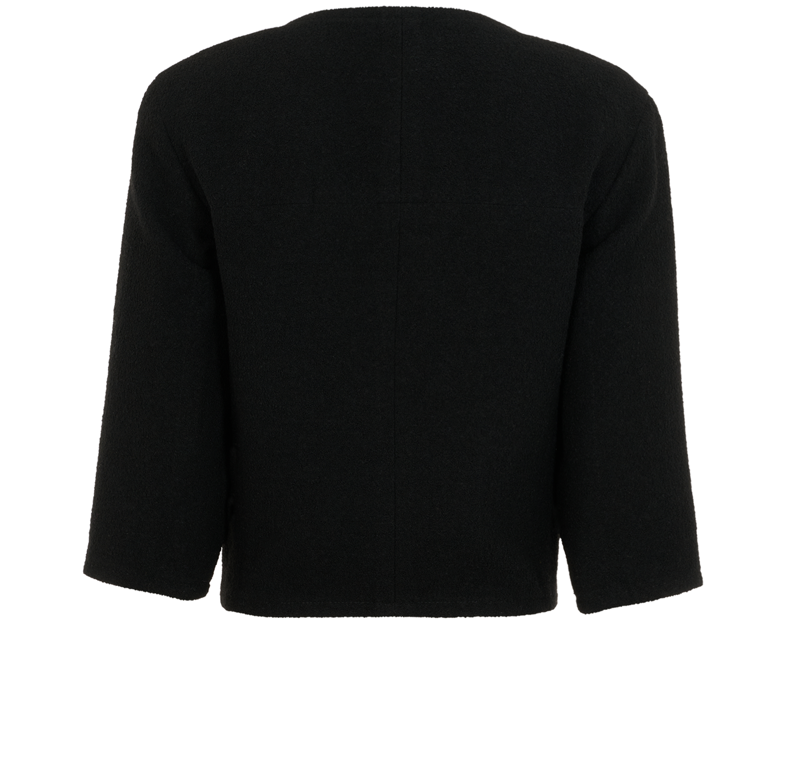Chanel Cropped Jacket, &pound;750, Clothing, Black, Wool, Back view