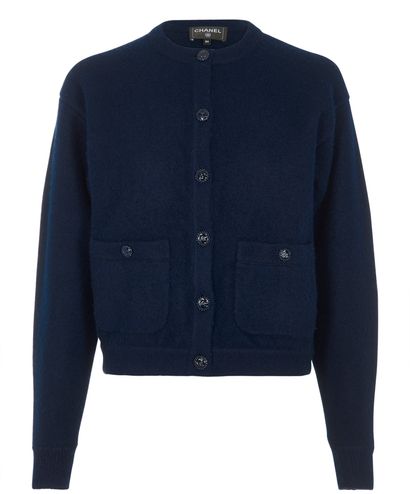 Chanel Felted Jacket, &pound;1,020, Clothing, Blue, Wool, Front view