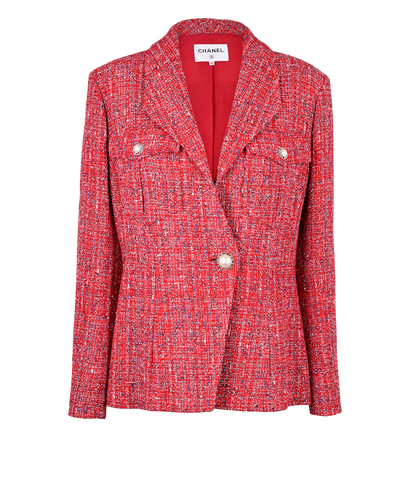 Chanel 19P Tweed Jacket, &pound;2,500, Clothing, Red, Acrylic Plastic/Cotton, Front view