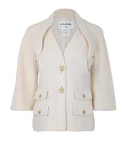 Chanel Boucle Jacket, Wool, Cream, UK10