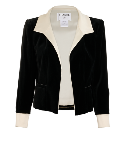 Chanel 03A Contrast Jacket, &pound;495, Clothing, Black/White, Cotton, Front view