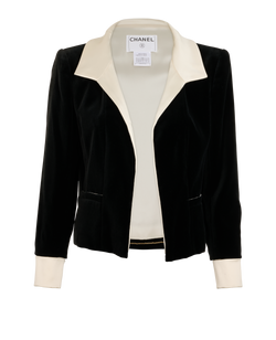 Chanel 03A Contrast Jacket, Cotton, Black/White, UK14, 3*