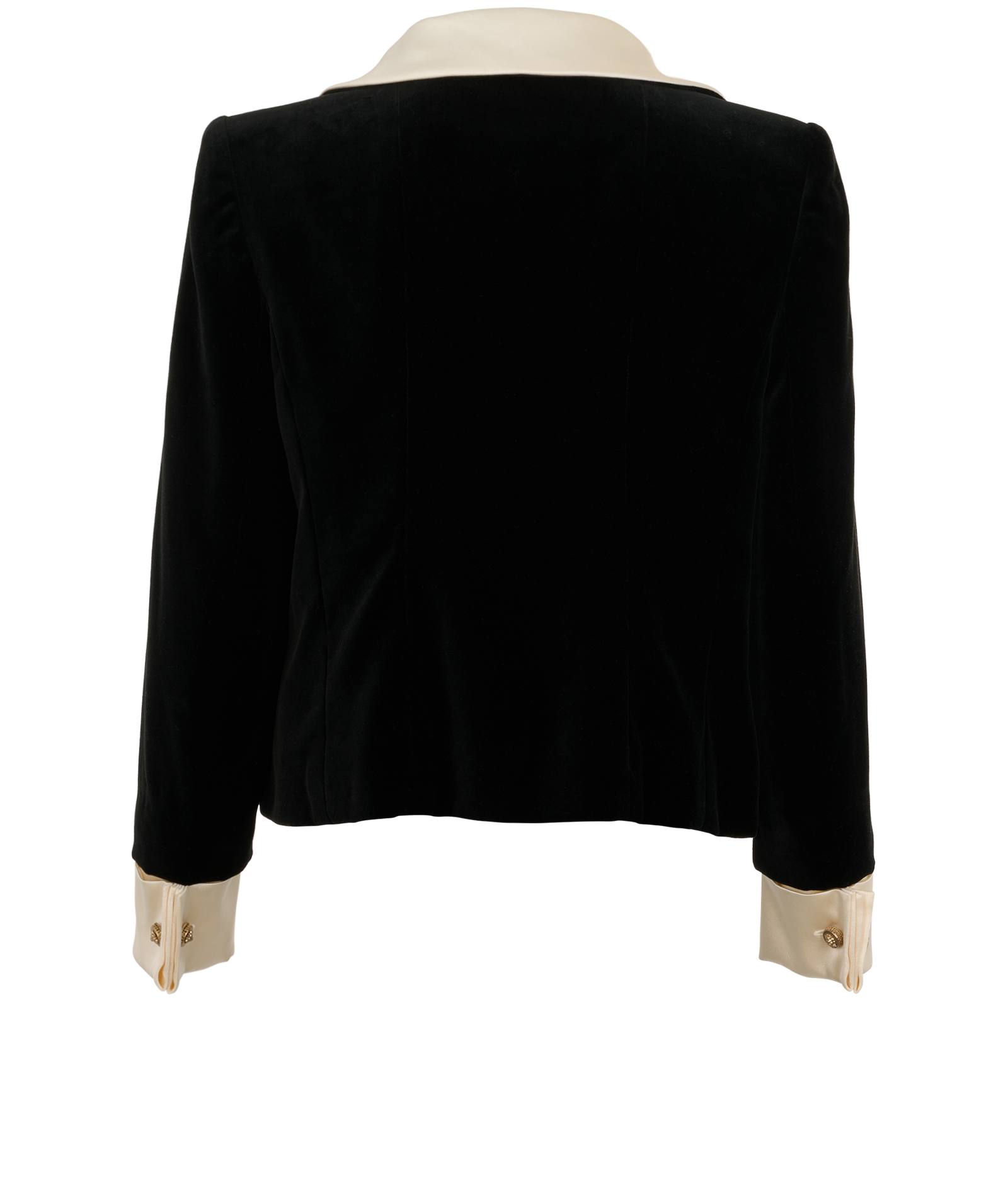 Chanel 03A Contrast Jacket, &pound;495, Clothing, Black/White, Cotton, Back view