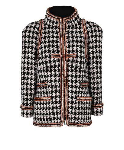 Chanel Zip Up Tweed Jacket, £2,500, Clothing, Black/White, Nylon/Wool, Front view