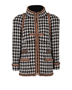 Chanel Zip Up Tweed Jacket, Nylon/Wool, Black/White, UK18, 2*