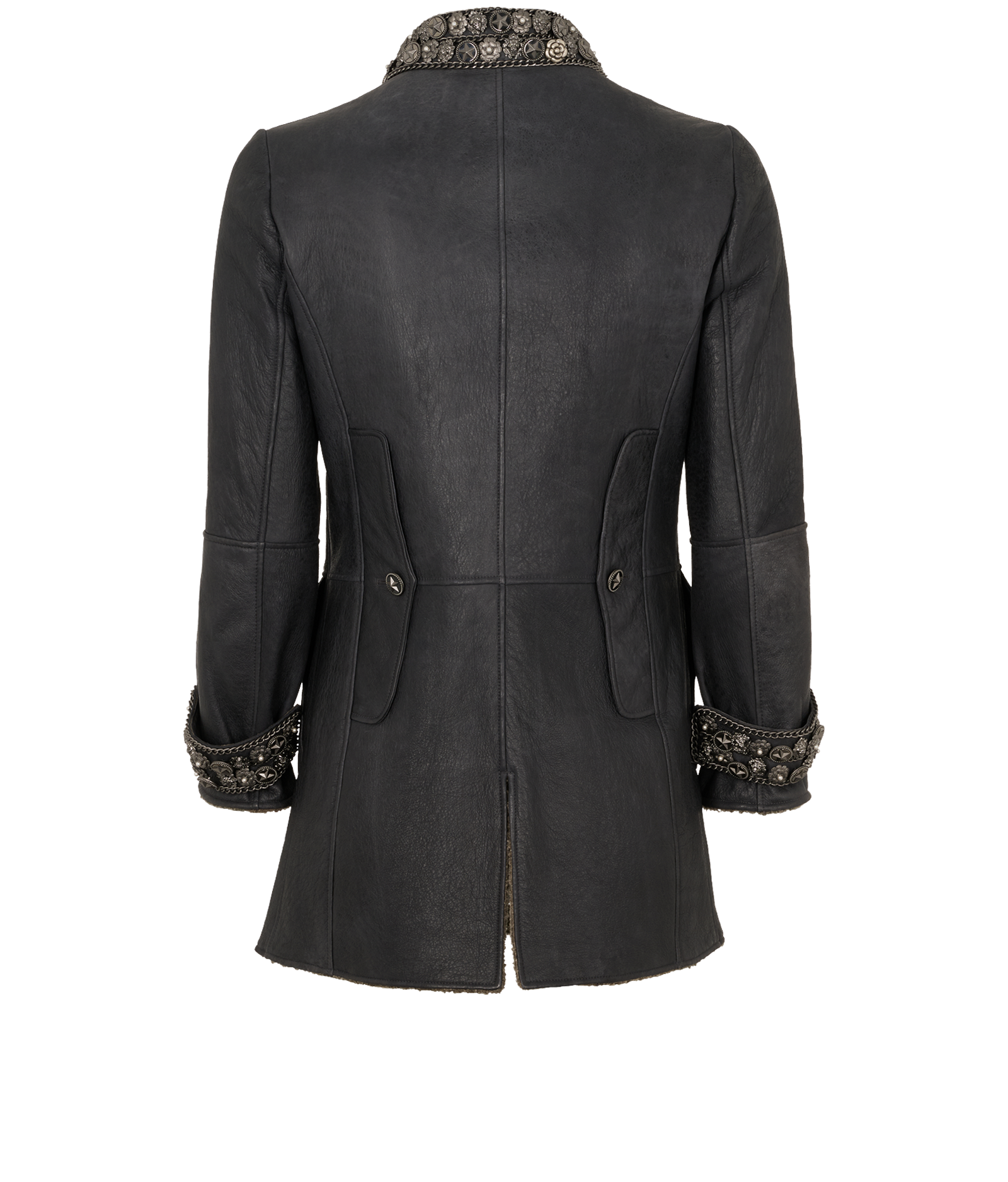 Chanel Embellished Jacket, &pound;1,670, Clothing, Grey, Leather, Back view