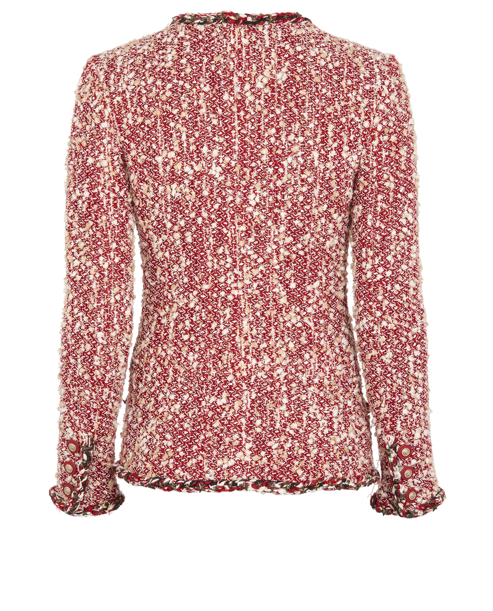 Chanel 2014 Tweed Jacket, &pound;1,500, Clothing, Red/White, Nylon/Wool, Back view