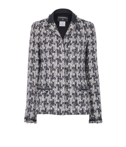 Chanel 05A Tweed Jacket, Rayon/Wool, Black/White, UK10, 3*