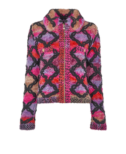 Chanel Zip Up Jacket, Viscose/Cashmere, Multi, UK8, 2*
