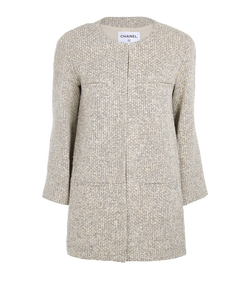 Chanel Woven CC Jacket, Cotton, Cream, UK14, 3*
